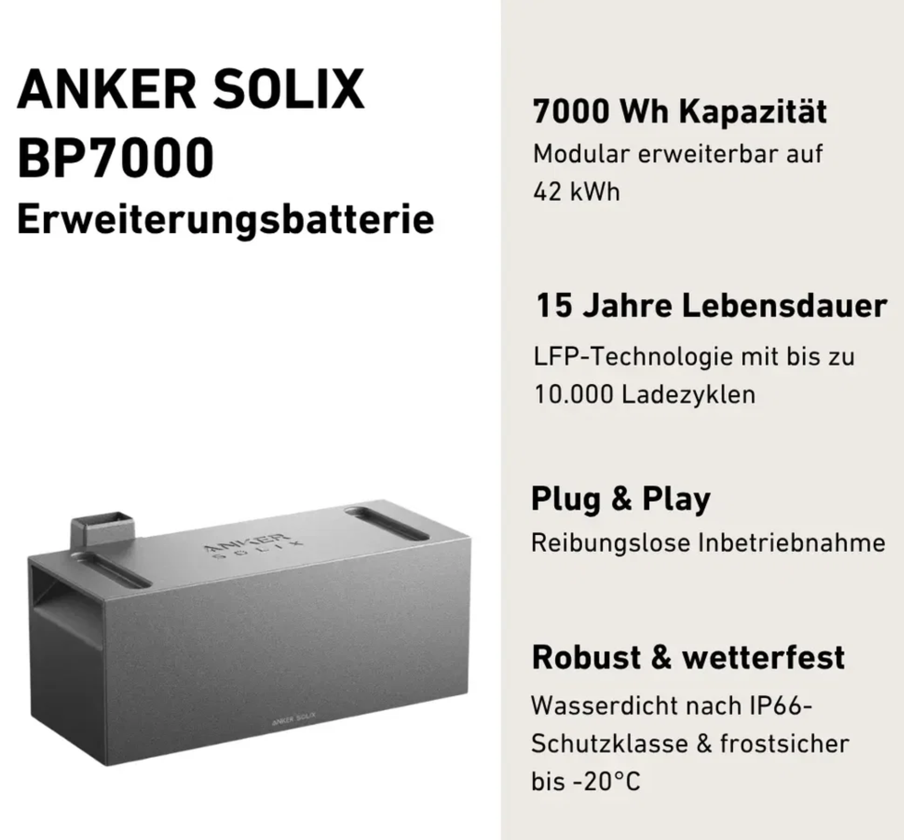 Anker SOLIX MAX AC BP7000 Erweiterungsbatterie