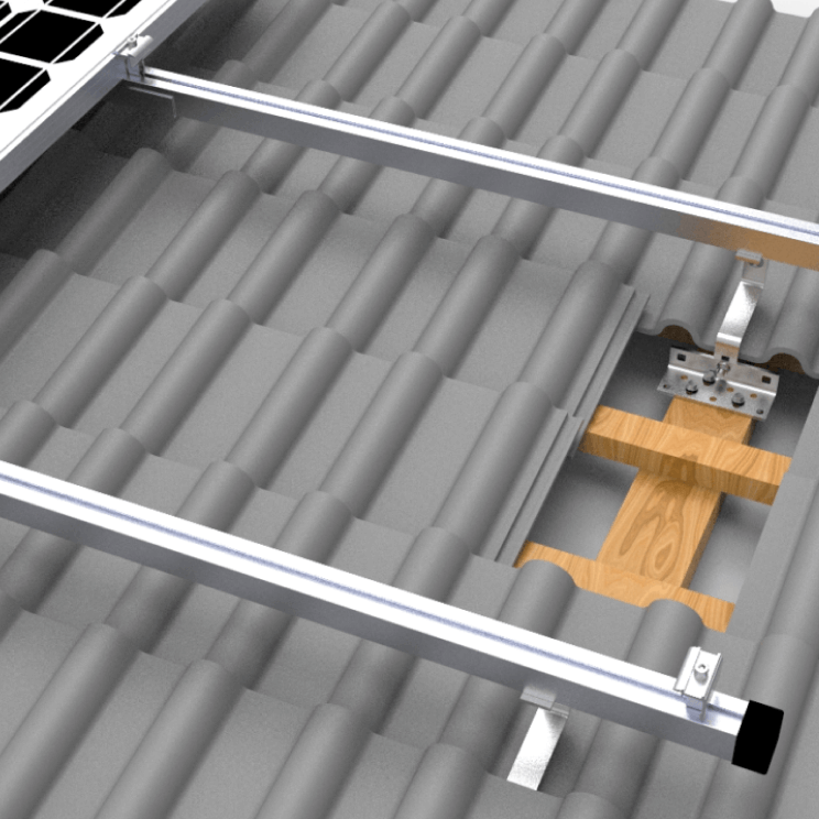 SunEnergyXT Ziegeldach-Halterung für 4 Solarmodule